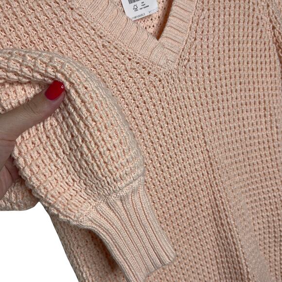 J. Crew Sweater V Neck Long Sleeve 100% Cotton Pink Size Small Style # AKK361 - Picture 4 of 6